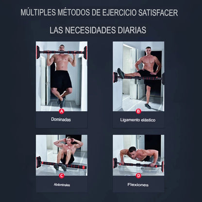 Barra de Dominadas Ajustable para Puerta: Entrena en Casa con Soporte de 350 kg - Gimnasio en Casa, Ejercicios de Fuerza y Resistencia