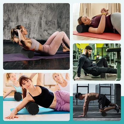 Rodillo de Masaje Fitness de Alta Densidad | 33 cm | Terapia Muscular y Ejercicios de Pilates para Gimnasio y Hogar