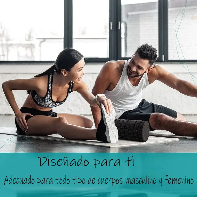 Rodillo de Masaje Fitness de Alta Densidad | 33 cm | Terapia Muscular y Ejercicios de Pilates para Gimnasio y Hogar